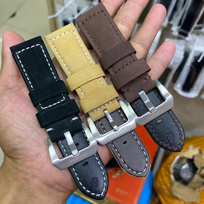 Tali jam PANERAI kulit tebal ukuran 24mm Strap Jam Panerai kulit