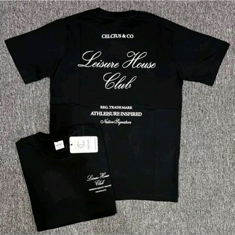 Celcius Leisure House T-shirt Pria Wanita Kaos Distro Hitam