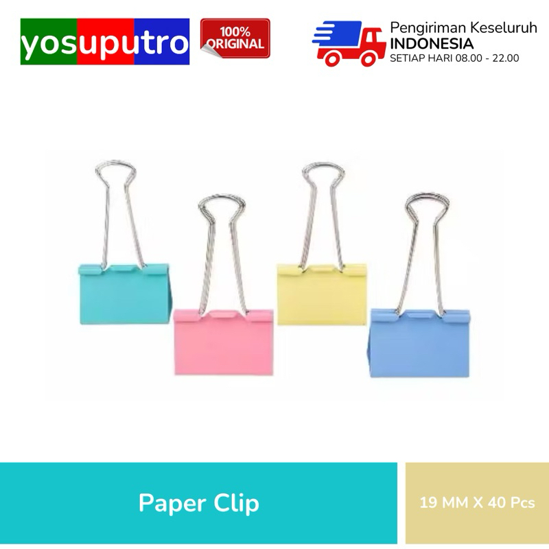 

M&G Kertas Klip / Paper Clip / Binder Clip Black Tube