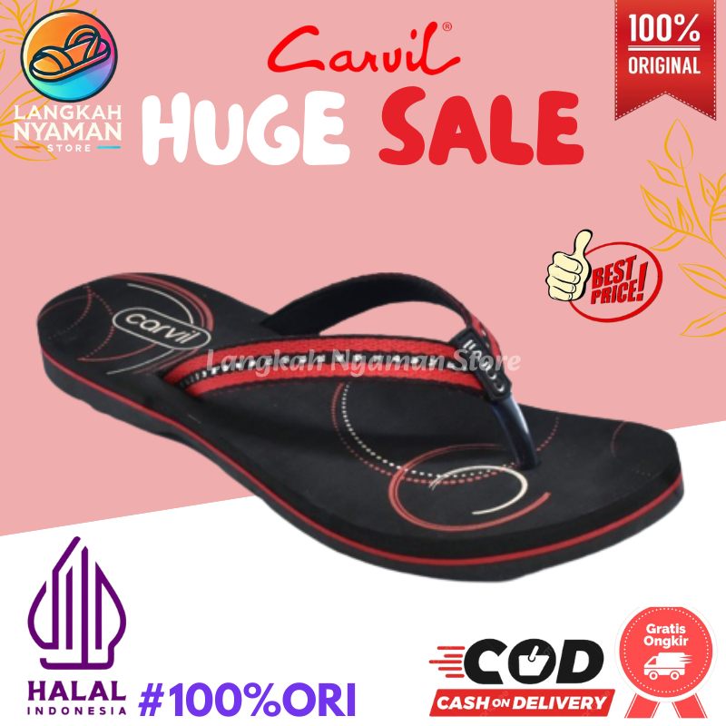 Carvil GRACIA-L Sandal Wanita Sendal Jepit Perempuan Dewasa Remaja Flat Teplek Spons Original