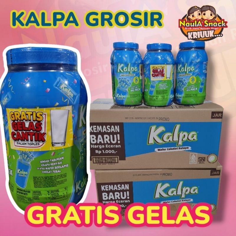 

Kalpa Wafer coklat Kelapa 1 Dus isi 8 toples