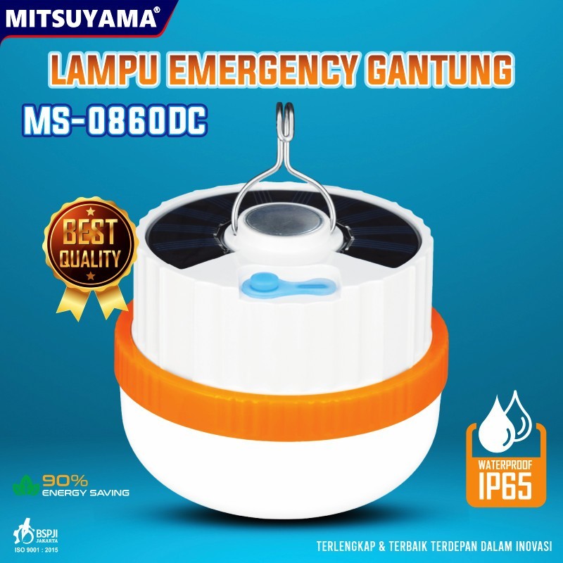 FLXShop - Lampu Emergency Gantung 60Watt IP65 Mitsuyama MS-0860DC / Lampu Darurat 3 Mode Cahaya