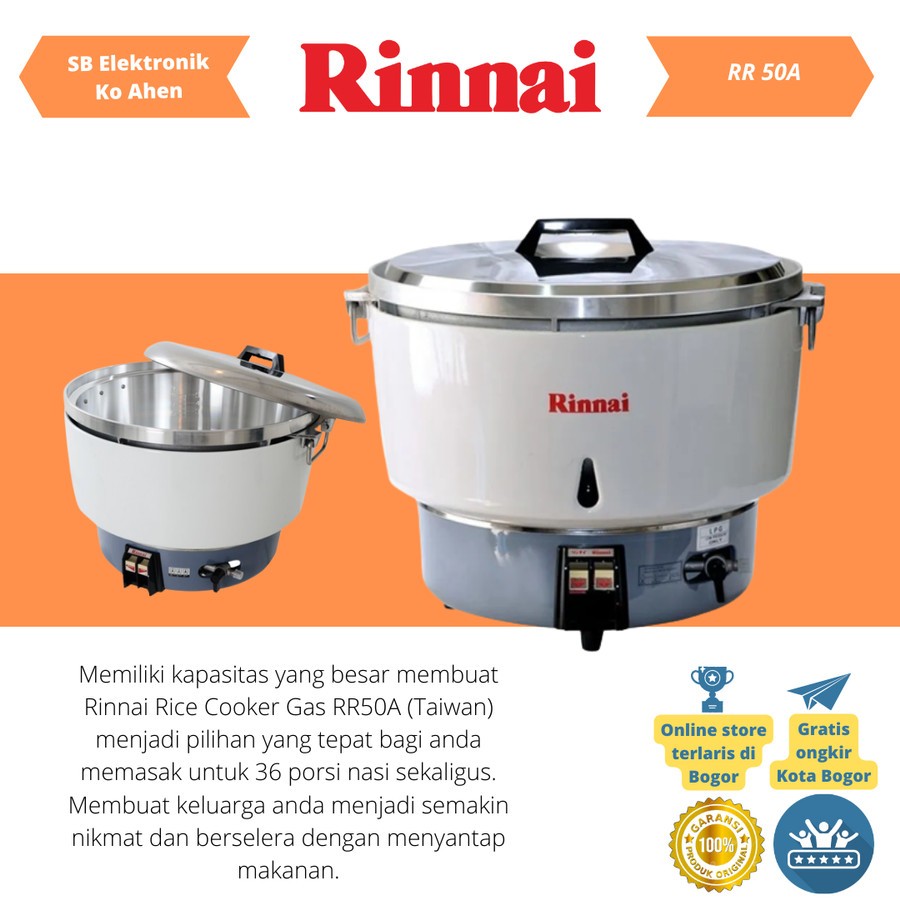RINNAI RR-50A RR50A RR 50 A GAS RICE COOKER/PENANAK NASI GAS 10 LITER