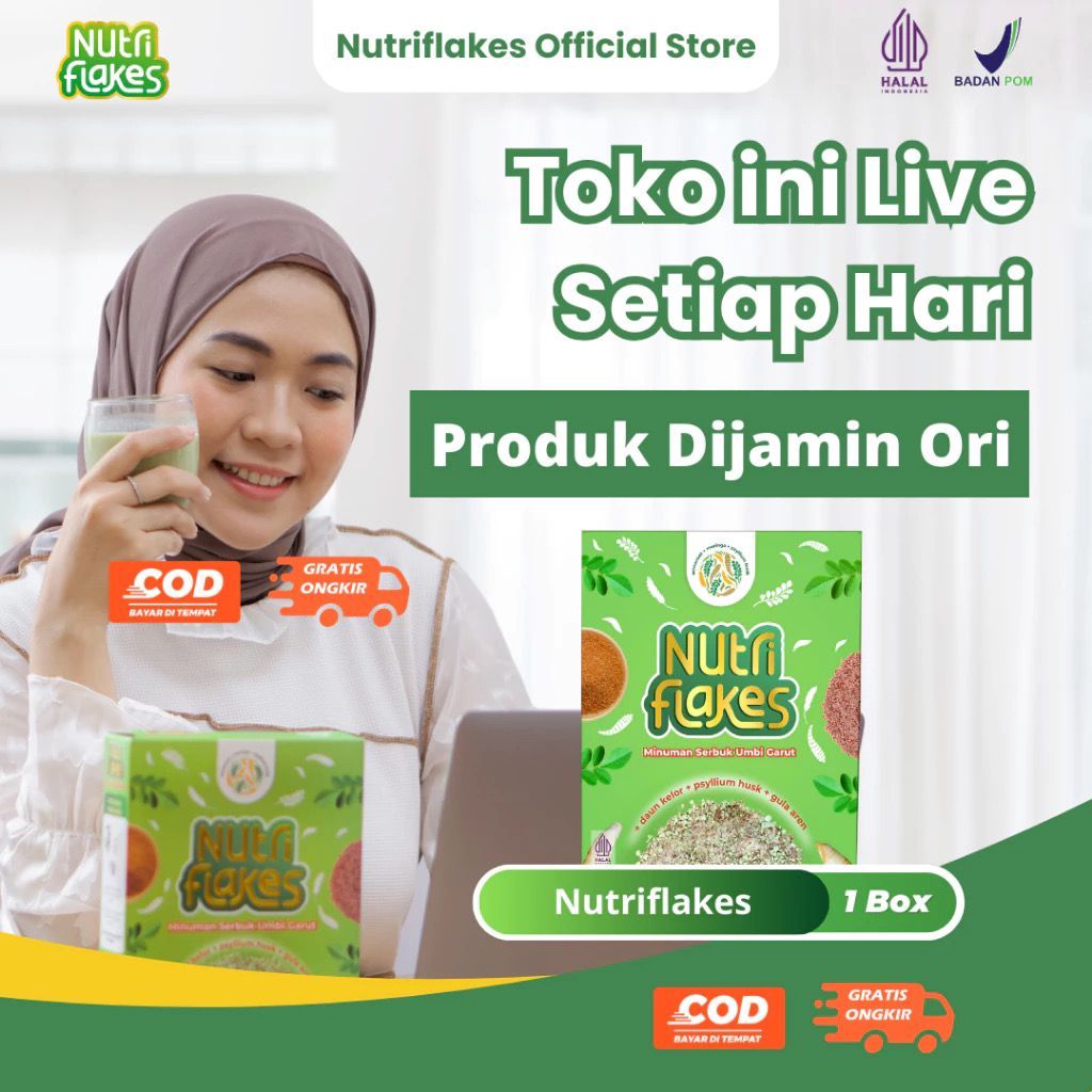 

Nutriflakes Sereal Sarapan Umbi Garut & Daun Kelor Solusi Atasi Asam Lambung Gerd dan Diabetes Suplemen Makanan Diet