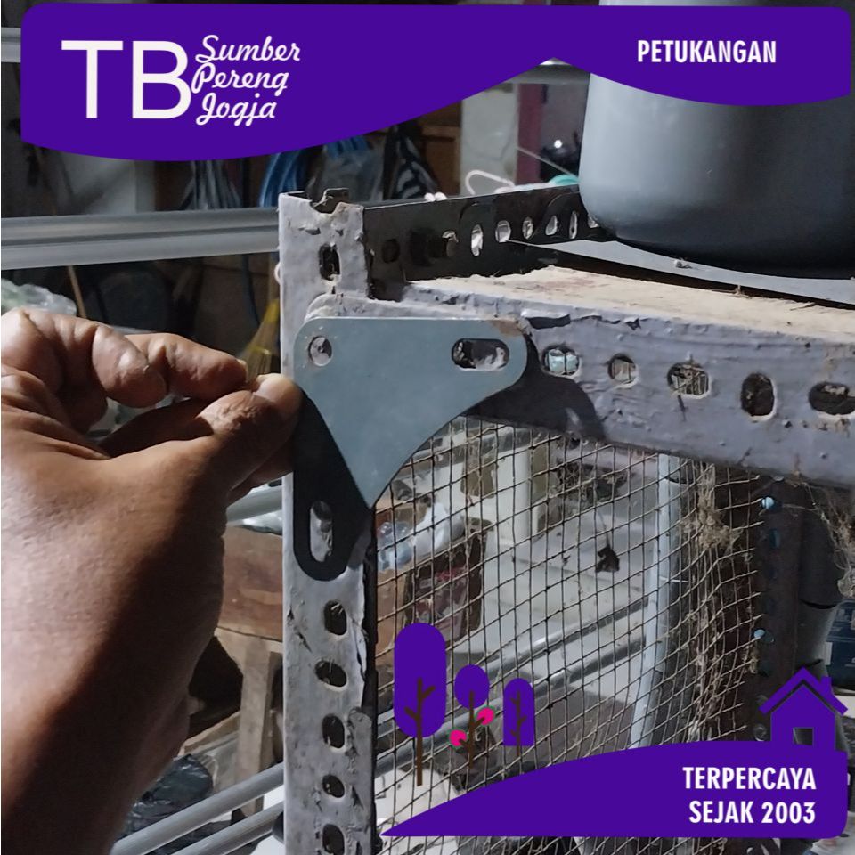 Plat Siku Rak Serbaguna Segitiga Lubang Tebal (stok lama)