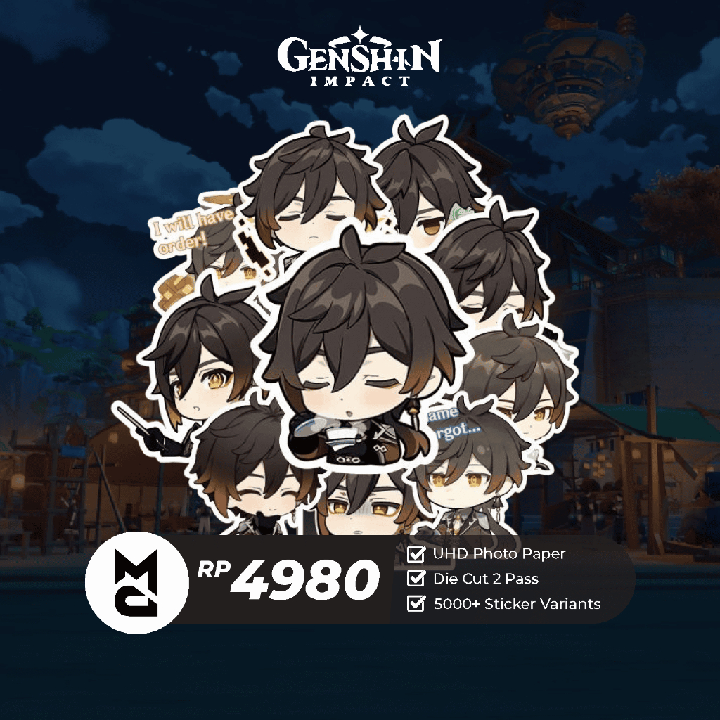 

Sticker Genshin Impact Zhongli Sticker Aesthetic Lucu Sticker Helm Laptop Motor Hp