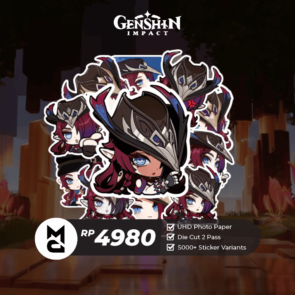 

Sticker Genshin Impact Chasca Sticker Anime Aesthetic Lucu Sticker Helm Laptop Motor Hp