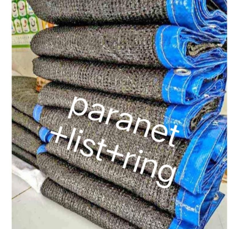 jaring paranet berkualitas (list terpal +ring)  LEBAR 3METER, jaring tanaman, anti panas matahari