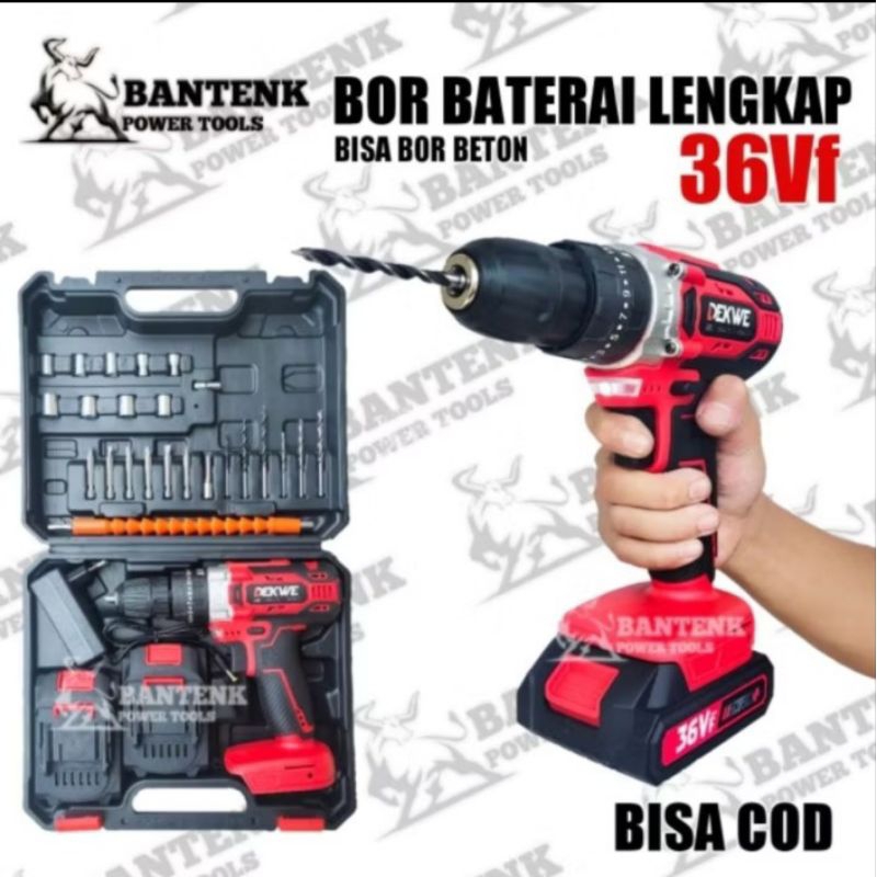 Promo Bor cordless 10mm DEKWE DK1036 MESIN BOR BATERAI CORDLESS IMPACTDRILL BRUSHLESS 36V Dekwe DK10