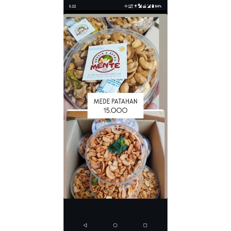 

kacang mede patahan toples siap makan