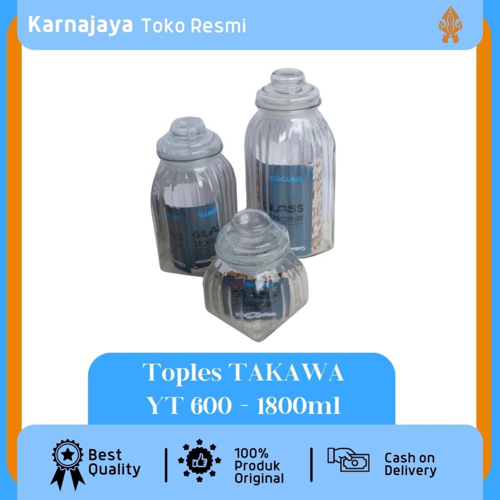 Toples Kaca Takawa YT 600-1800 ML - Cocok untuk Kue Lebaran