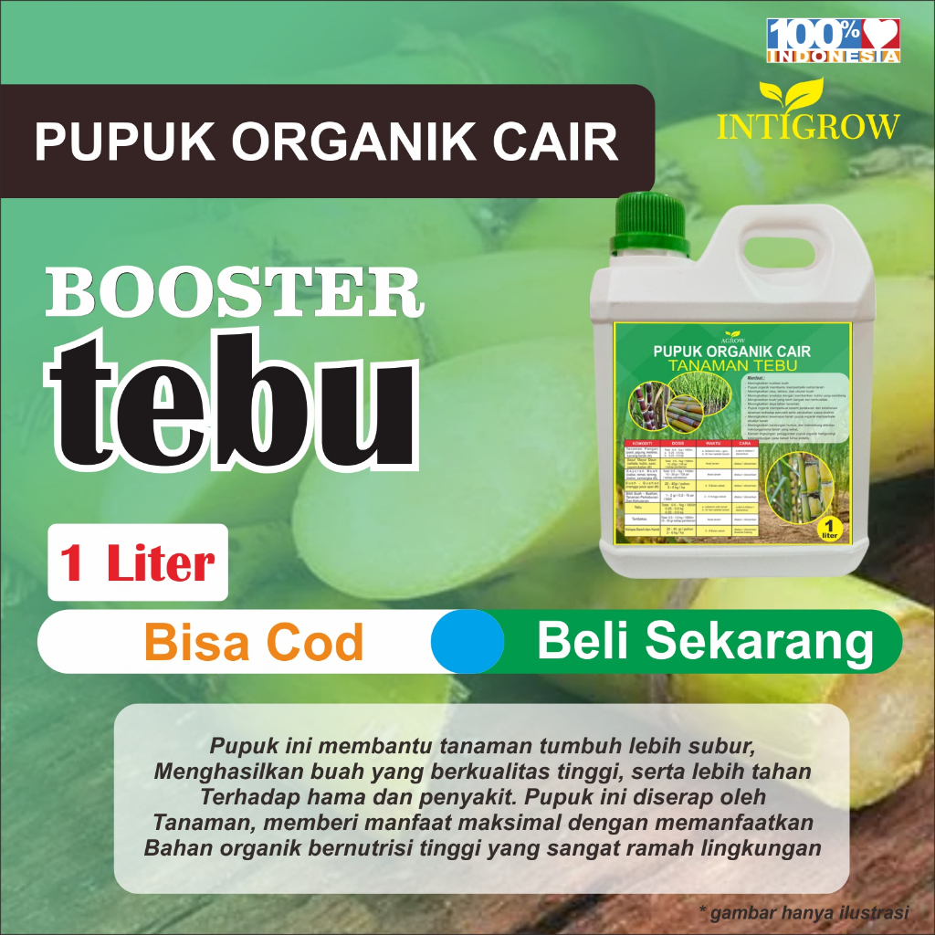pupuk organik cair TEBU 1liter menyuburkan dan menutrisi tanaman