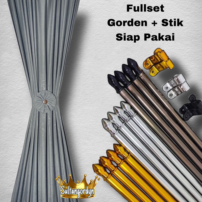 (PAKET KOMBO Gorden Stik) Gorden Kupu Kupu Jendela Minimalis Polos Tebal Corak Bunga Mewah Siap Paka
