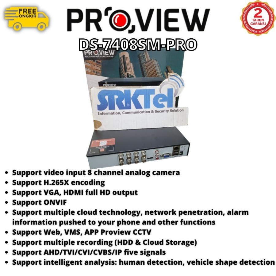Proview DS-7408SM-PRO DVR CCTV 8 Channel Support up to 5MP