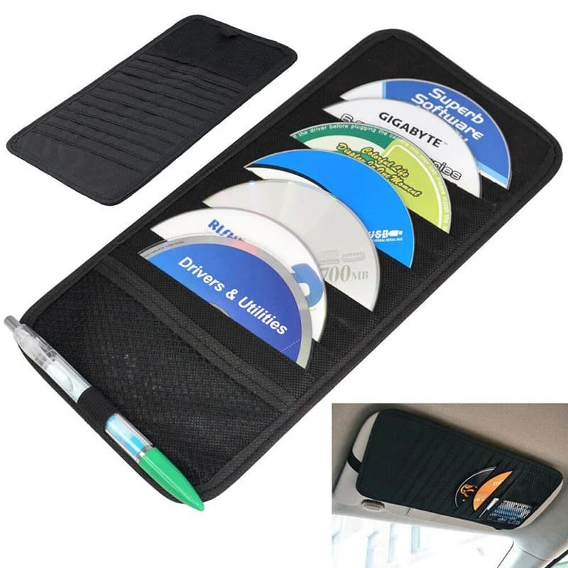 Sun Visor Tempat Kaset CD DVD Bag / Interior Mobil CD DVD DISC Organizer