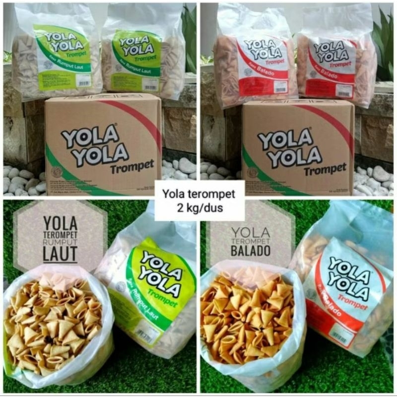 (1dus 2kg) Yola Yola Terompet Momogi Rasa Rumput laut dan Balado (1kg)