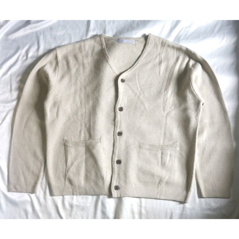 8SECONDS Cardigan Khaki Unisex Knitwear Sweater Sweatshirt Crewneck Rajut Wool Jaket