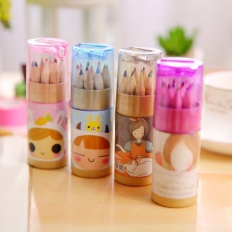 

Pensil Warna 12 In 1+ Serutan Karakter Kemasan Tabung