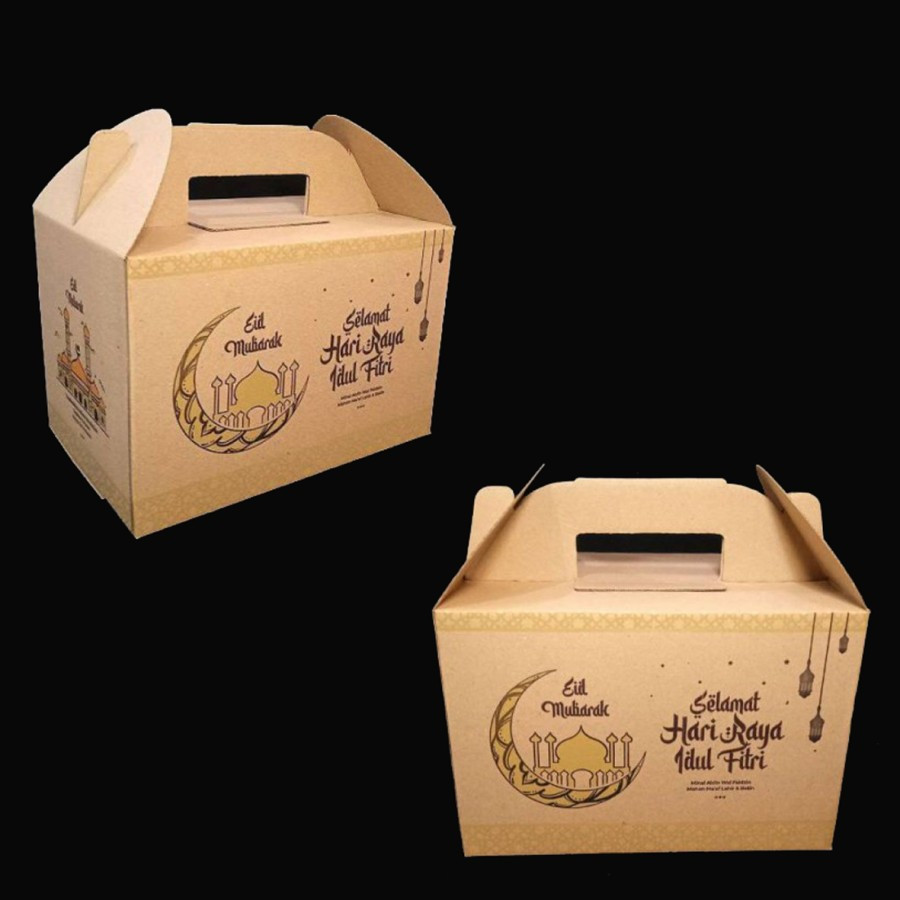 

5 Pcs Box Jinjing Eflute Parcel Idul Fitri Kardus Hampers Idul 30x20x20 cm