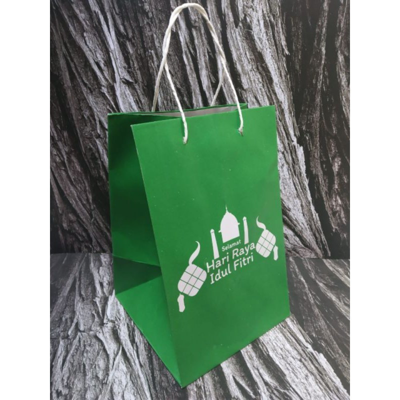 

5 Pcs Paperbag Lebaran Goodie Bag Kemasan Parcel Kue kering 3 Toples 500Gr
