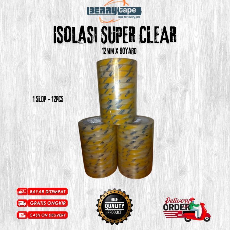 

ISOLASI BERRY TAPE BENING 90 yard (1 SLOP ISI 12 Pcs)