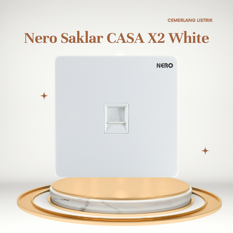 NERO Saklar Telephone Casa White X2PH-W / Nero Outlet Telpon Casa X2 White