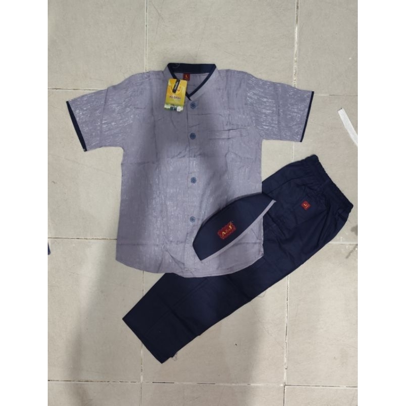 Setelan Koko Anak Songket Aljami lengan pendek / setelan Koko anak songket Aljami / setelan Koko ana