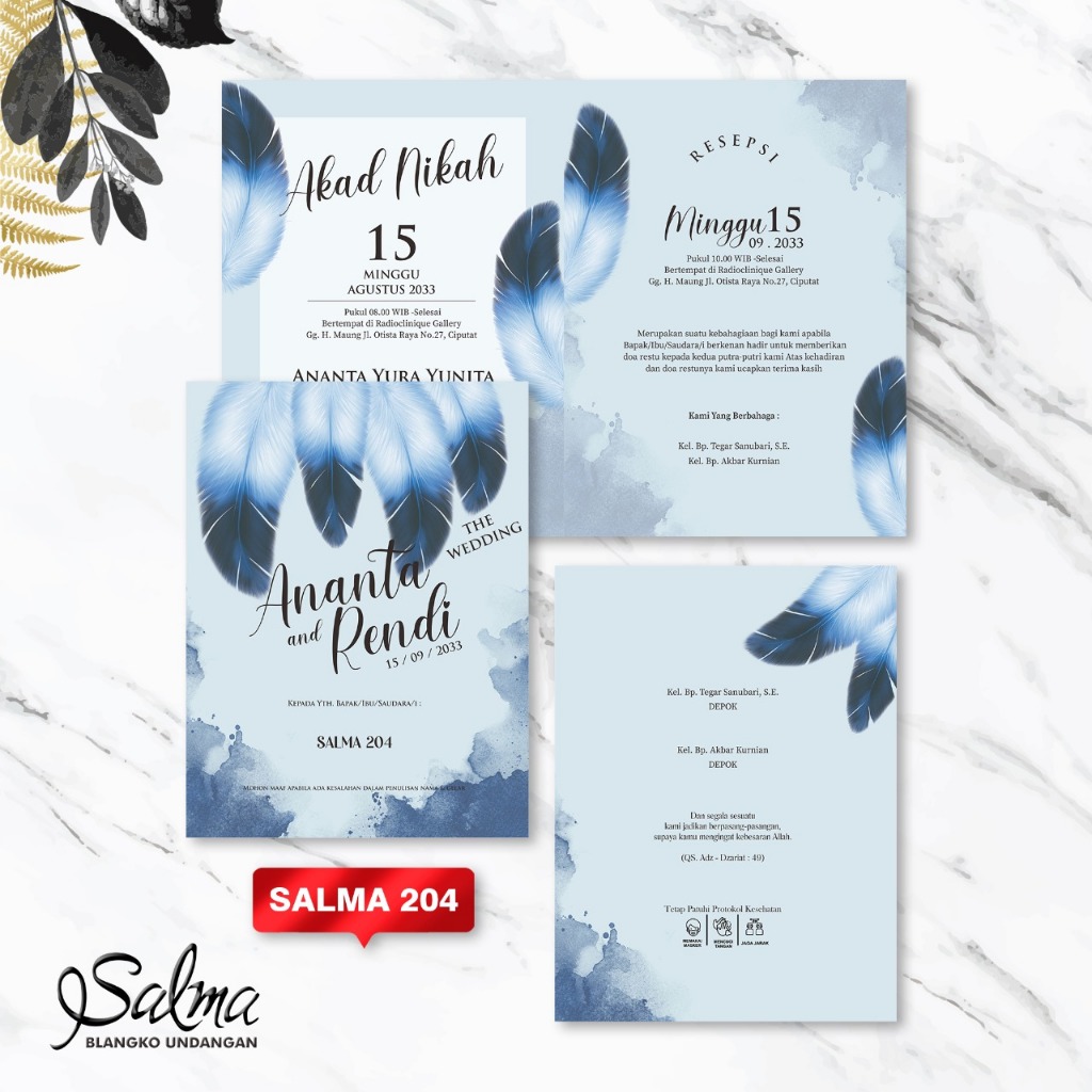 SALMA 204 Blanko Undangan | Blangko Undangan | Undangan Murah | FLASH SALE