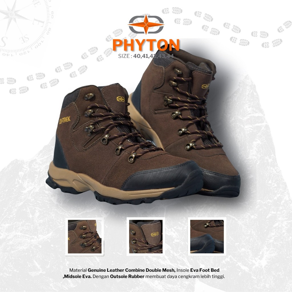 Sepatu Gunung Phyton Cotrek Adventure Kulit Asli Nyaman JunDW