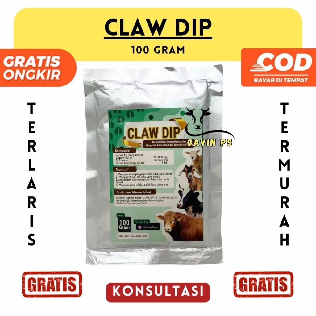 CLAW DIP 100 GRAM - Obat Kuku Sapi - Mengobati Luka Kuku Teracak & Kulit Sapi