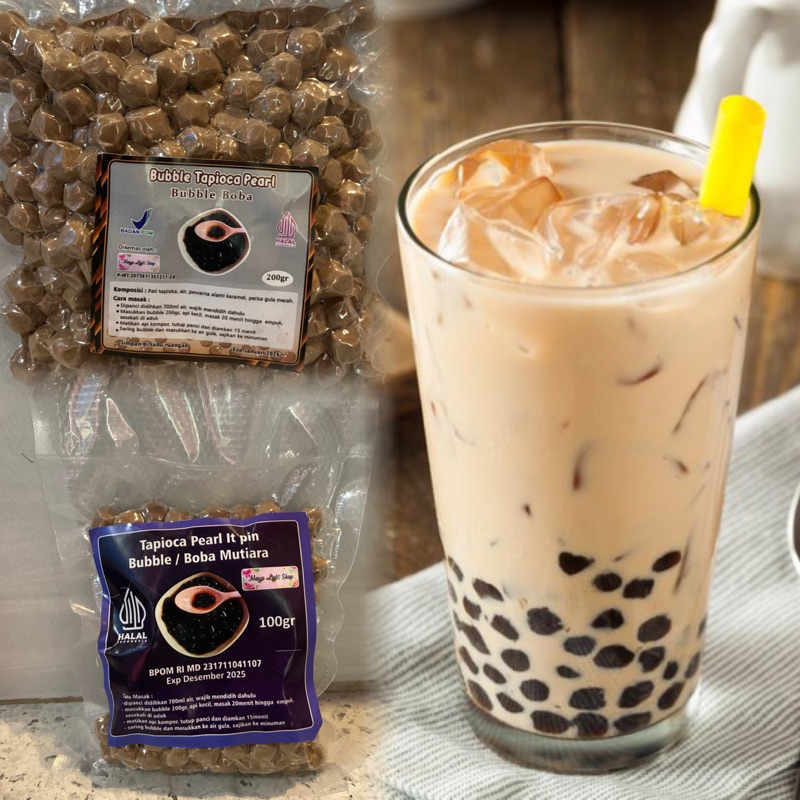 

Boba bubble drink berat 100gr&200gr tapioca pearl bahan minuman milk tea kenyal halal termurah