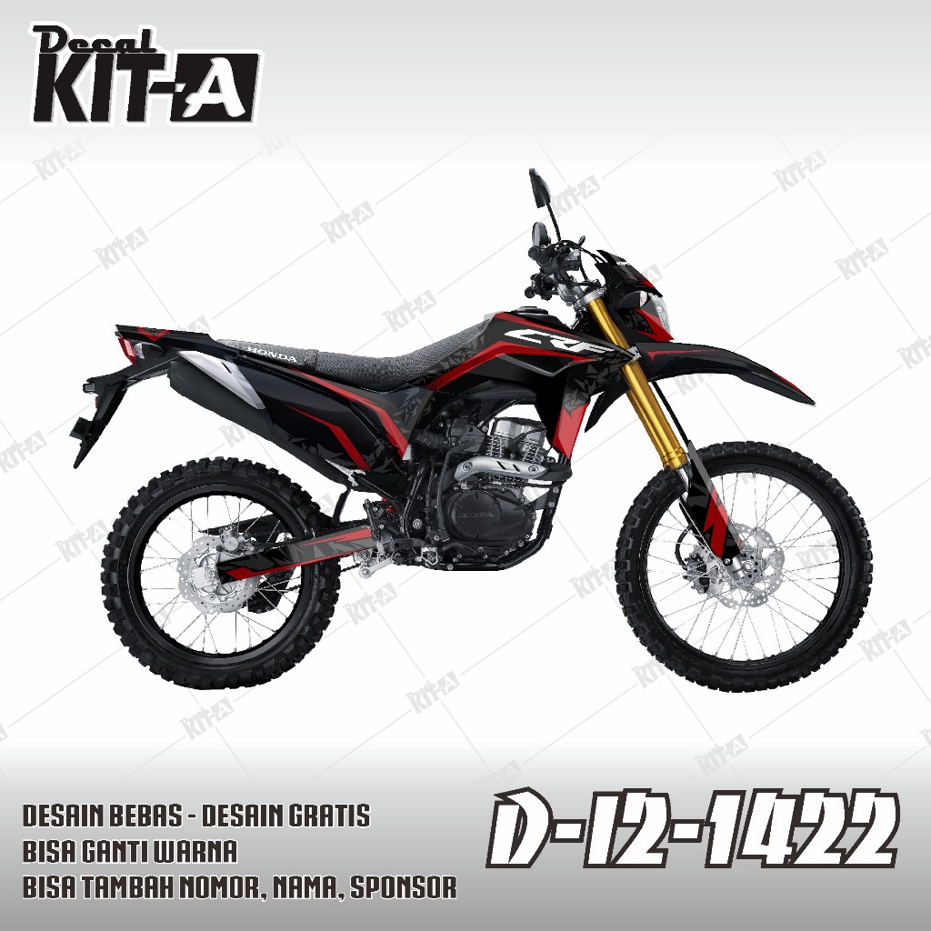 Decal CRF 150 L - Stiker Motor Crf 150 L MERAH HITAM ABU D-I2-1422