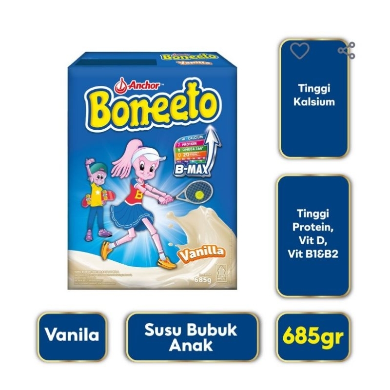 

Anchor Boneeto Susu Bubuk Hi-CalciumCreamy Vanilla 685G