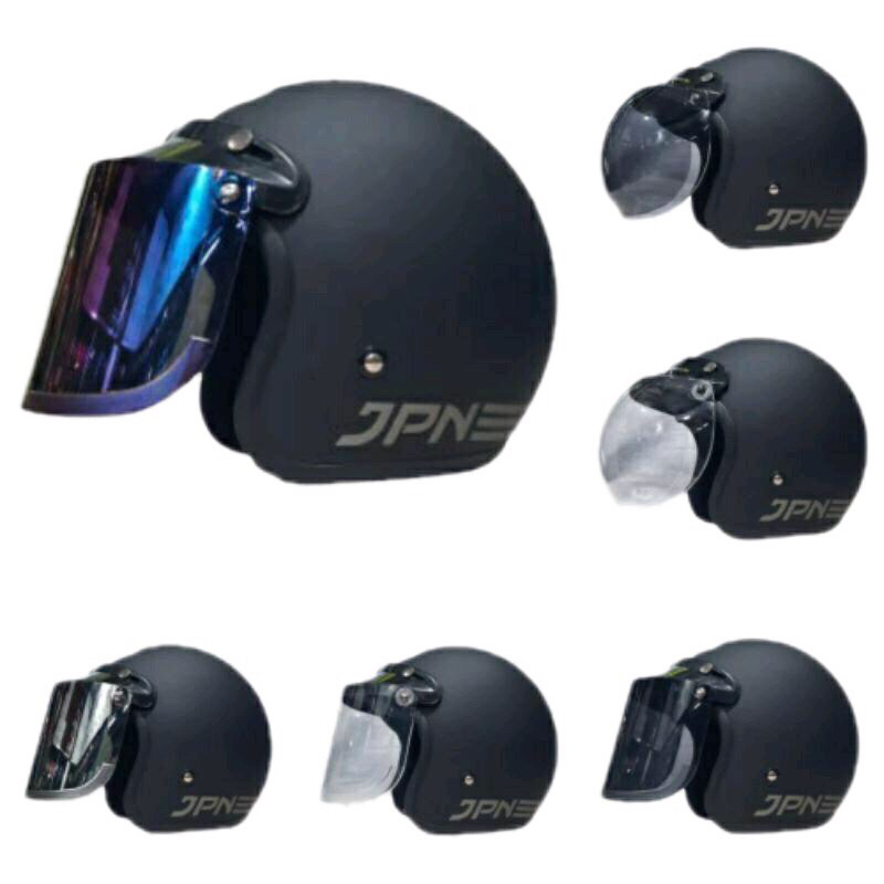 Helm Bogo JPN original Hitam doff set kaca