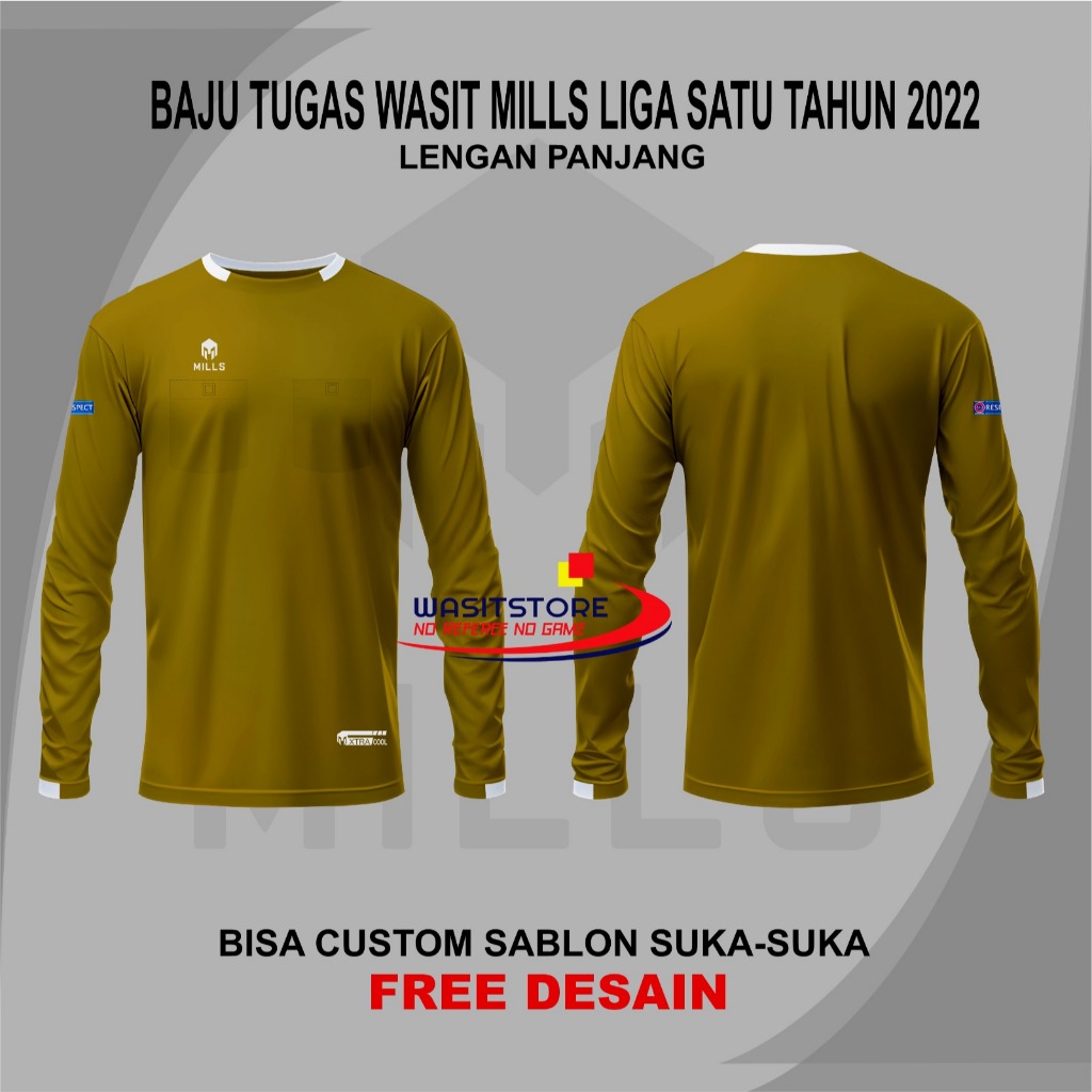 BAJU TUGAS WASIT MLLS LIGA 1 BRI 2022 LENGAN PANJANG (RESPECT)