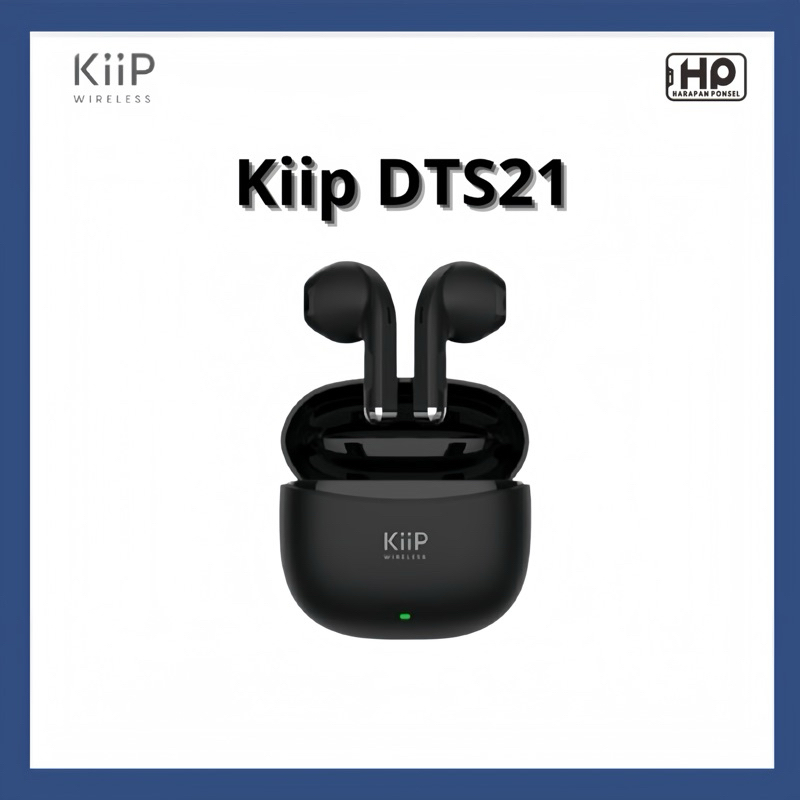KIIP DTS21 True Wireless Bluetooth Earphone TWS Mini Earbuds - Hitam, Beige, Putih