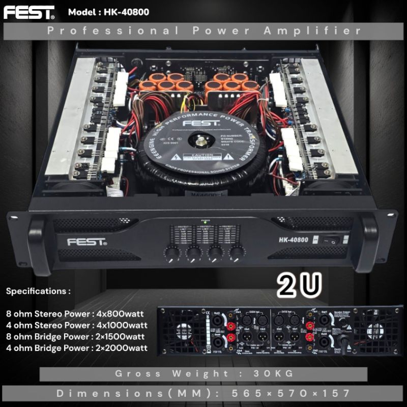 POWER AMPLIFIER FEST HK 40800 / POWER AMPLIFIER FEST HK40800 GARANSI ORIGINAL