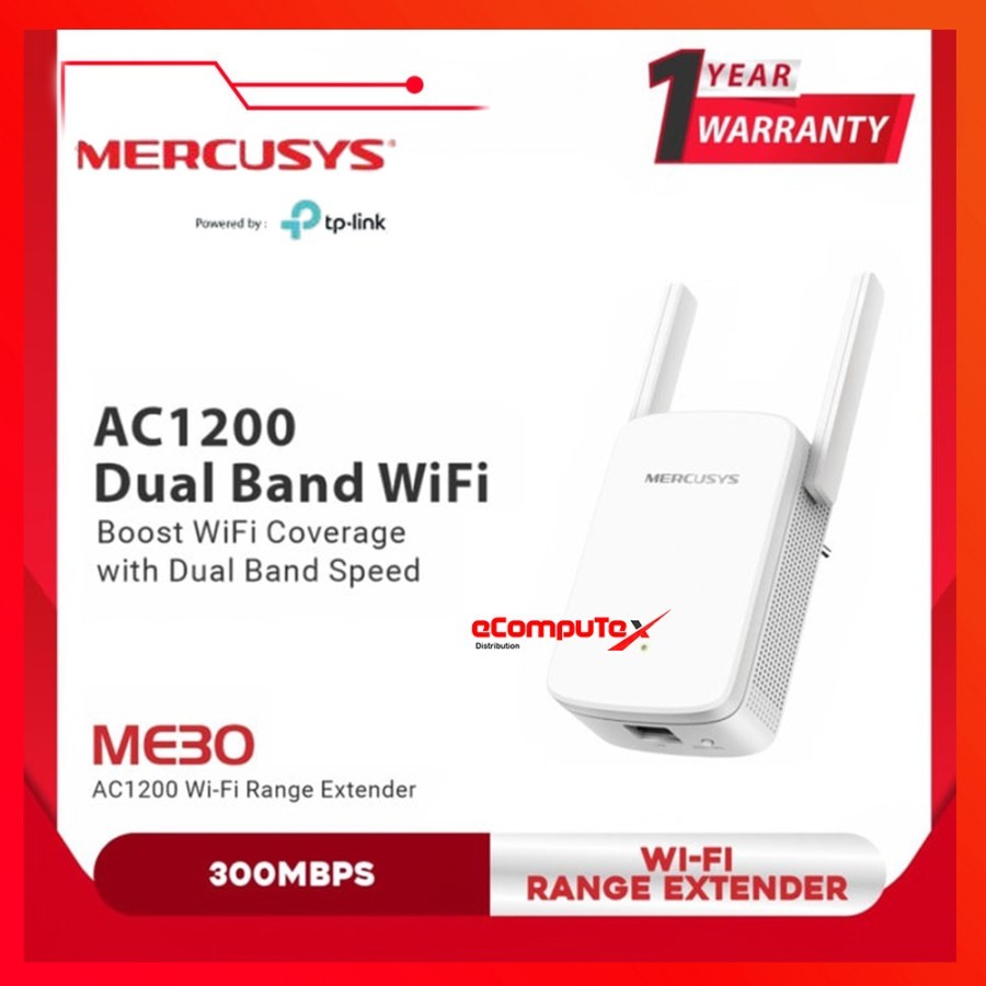 MERCUSYS EXTENDER ME30 AC1200 WI-FI DUAL BAND ROUTER / WIRELESS RANGE EXTENDER AC1200 MERCUSYS ME30 