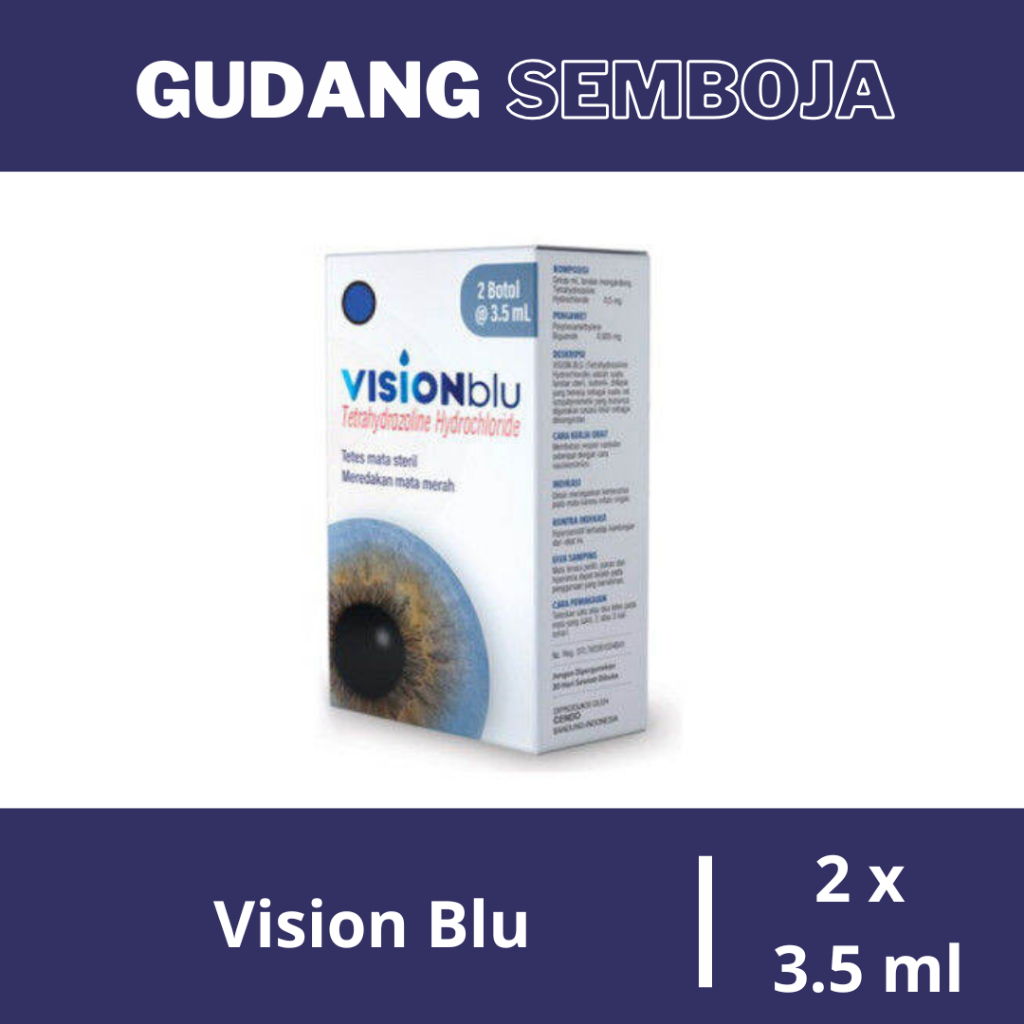 Cendo Vision Blu Isi 2 Botol x 3.5 ml / Obat Tetes Mata Meredakan Mata Merah Iritasi
