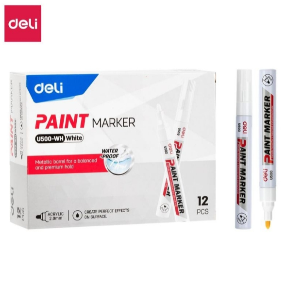 

Deli EU500-WH Paint Marker / Spidol Ban / Spidol Warna Putih Anti Air Multifungsi Tip 2mm