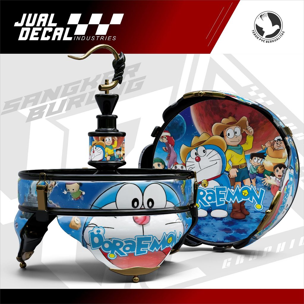 Stiker Sangkar Lovebird Batman Pleci Helopet DORAEMON Decal Tebok Custom Variasi