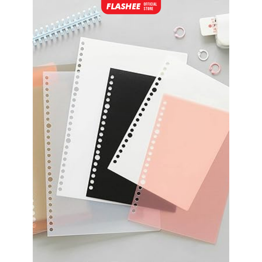 

Flashee DIY Plastik Binder Cover A5 B5 A4 Sampul Cover Notebook Transparan Sampul Loose Leaf