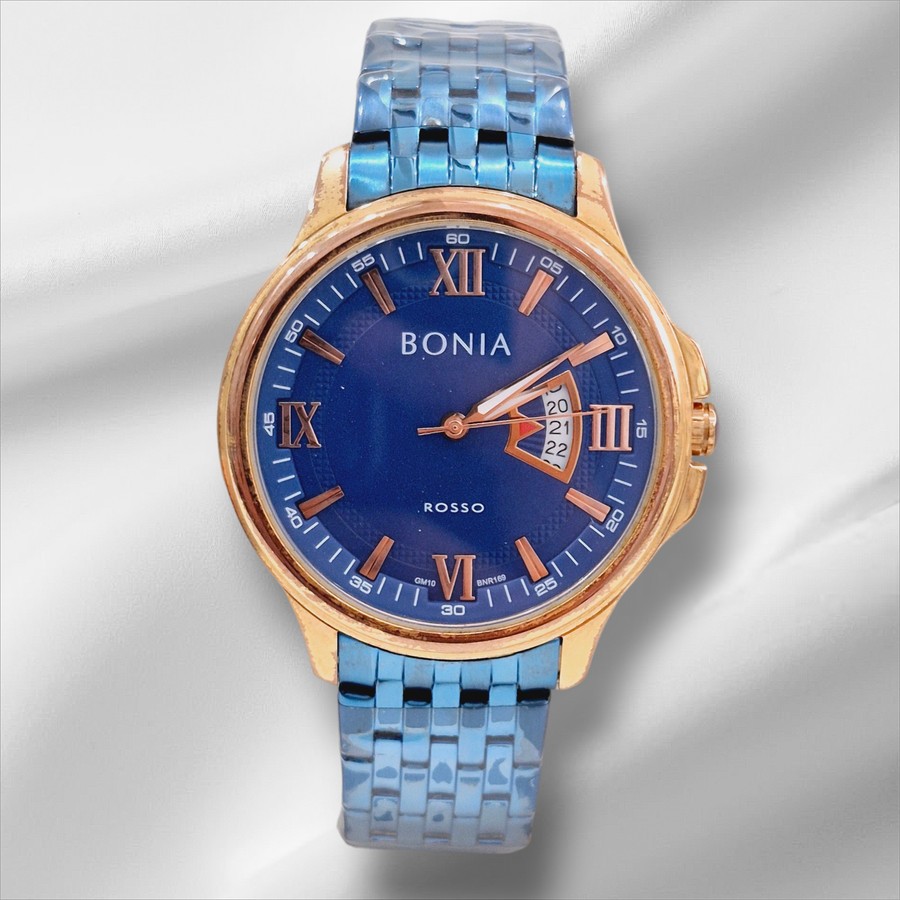 Jam Tangan Pria Bonia BNR169-1583 Biru Ring Rosegold