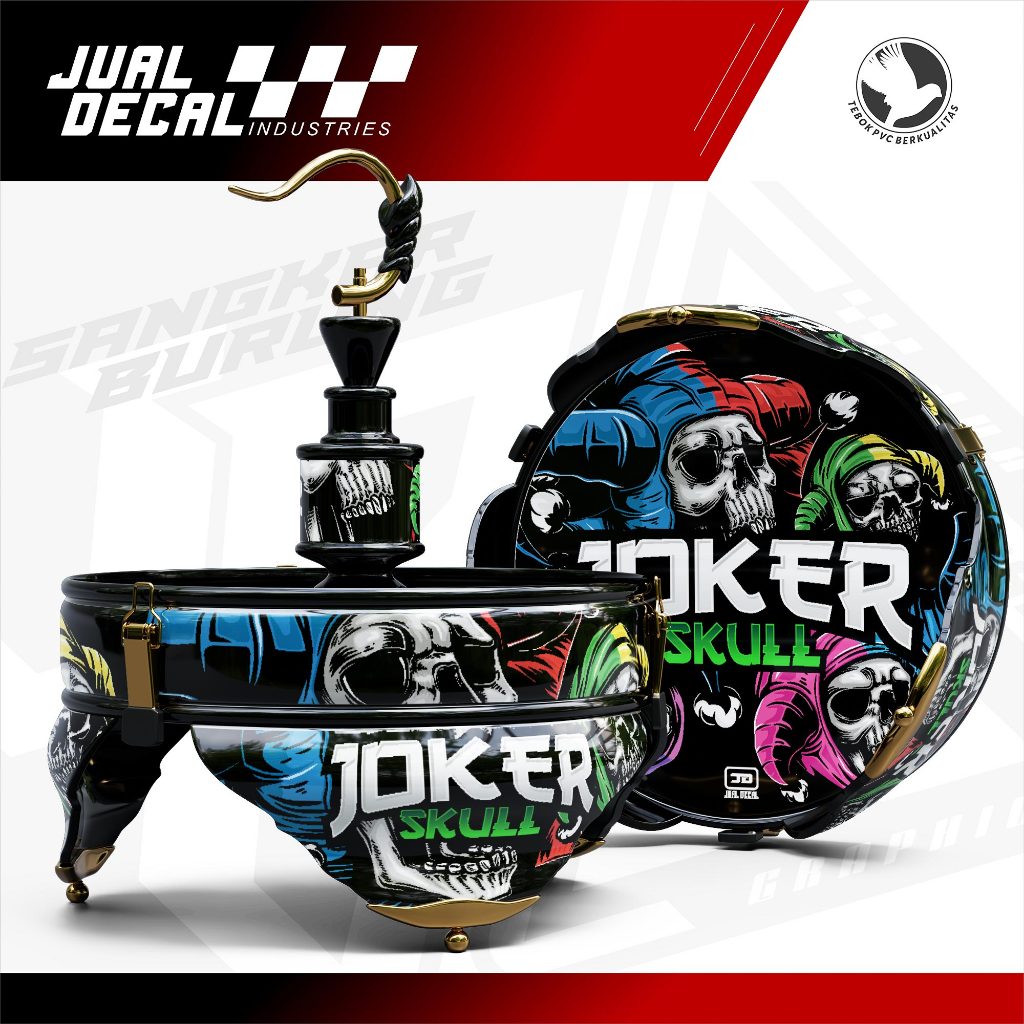 Stiker Sangkar Lovebird Batman Pleci JOKER SKULL Decal Tebok Custom Variasi