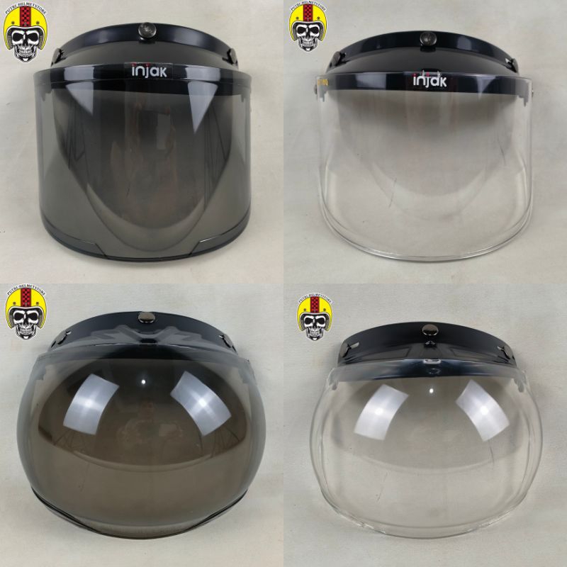 KACA CEMBUNG DATAR HELM BOGO DEWASA SMOKE HITAM