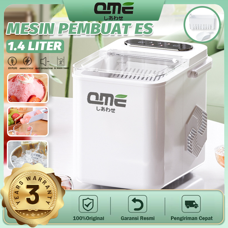 Mesin Es Portable Ice Maker 1.4L Ice Maker Mesin Machine Maker 24 Jam Membuat Es 12Kg