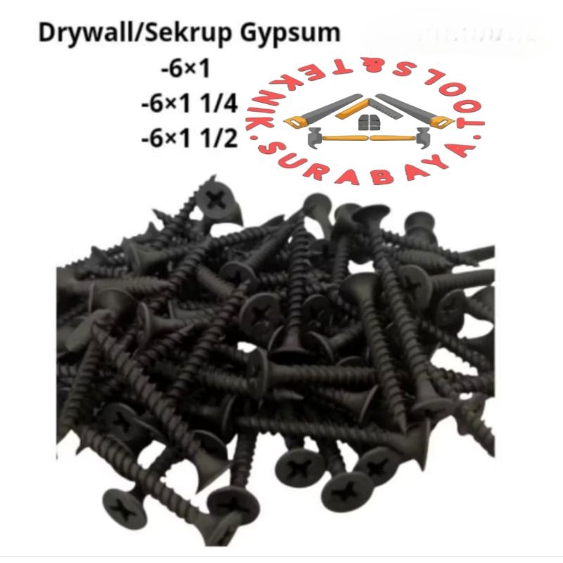 Sekrup Gypsum Hitam / Sekrup Drywall Hitam