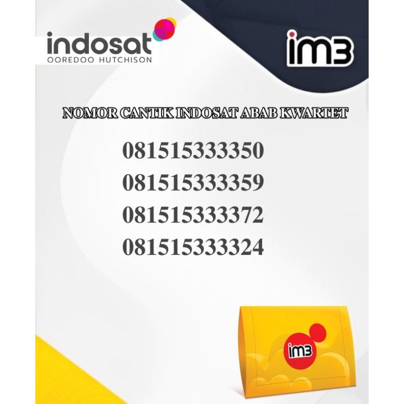 Nomor Cantik Indosat ABAB KWARTET IM3 ABAB KWARTET termurah