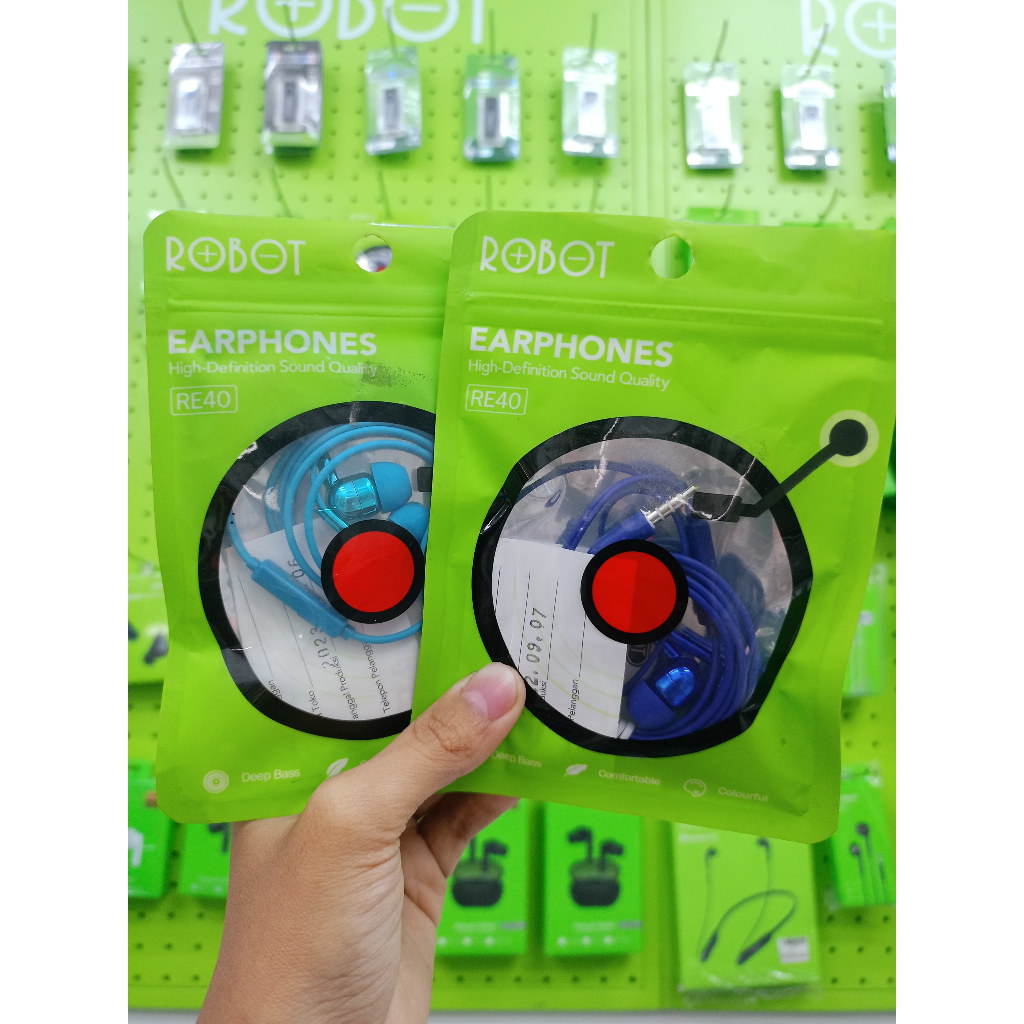 ROBOT RE40 Headset Kabel Tipe Karet Full Electroplated High Definition Sound Bass Quality