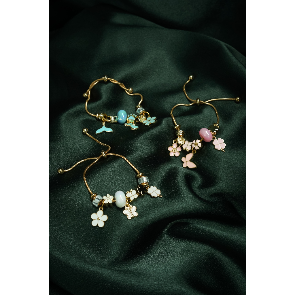 Amora Pandora Bracelet - Gelang Pandora Serut Wanita Titanium/Anti Karat